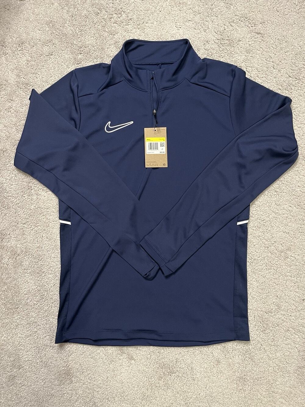 NEW Nike Dri-Fit 1/4 Zip Soccer Track Jacket Navy Blue HJ3783-410 Mens Small